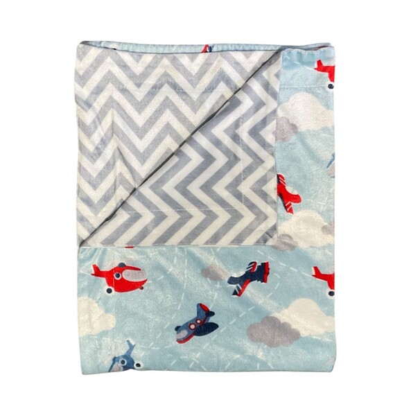 S.L. Home Fashions Airplane Baby Blanket 38 x 29 - Picture 1 of 4